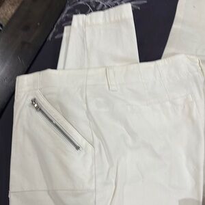 New York & Company White Cargo Pants with Modern Design